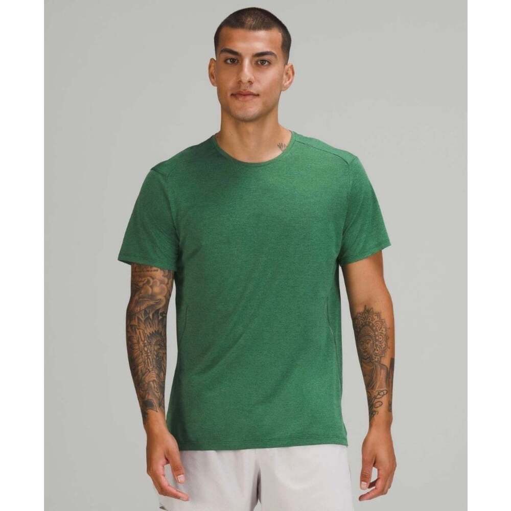 Lululemon Fast and Free Short Sleeve Shirt L Heathered Everglade Green Run